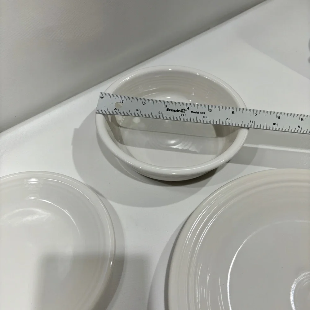 Fiesta Ware White Place Table Setting Coffee Mug Bowl Plate Dinner NWB